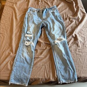 Abercrombie & Fitch Distressed Skinny High Rise Blue Jeans